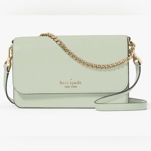 Kate Spade Light Green Crossbody Bag with Gold Chain